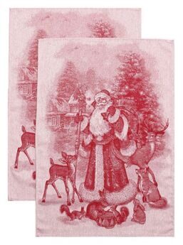 Полотенце жаккардовое Премиум "Дед Мороз"-красн. 50*70 см.