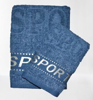 Махровое полотенце "SPORT"-синий 70*140 см. хлопок 100%